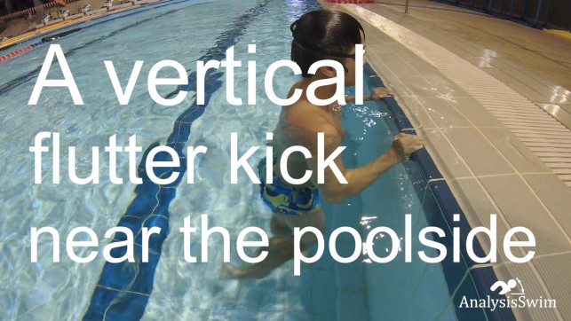 фото для A vertical freestyle kick near the poolside