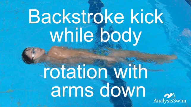 фото для Backstroke kick while body rotation with arms down