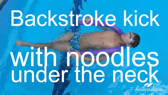 фото для Backstroke kick with noodles under the neck