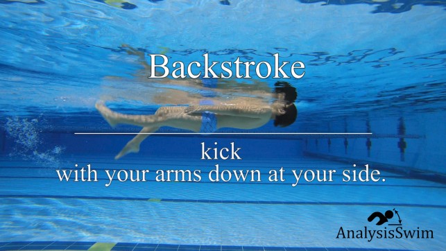 фото для Backstroke kick with your arms down at your side 