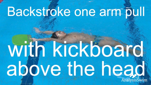 фото для Backstroke one arm pull with kickboard above the head