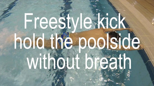 фото для Freestyle kick hold the poolside without breath