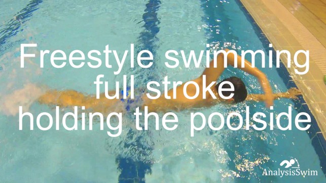 фото для Freestyle swimming full stroke holding the poolside