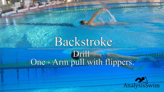 Backstroke Drill One - Arm pull with flippers